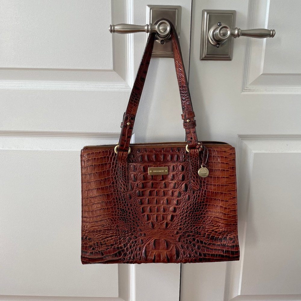 Brahmin - Anywhere Tote - Leather - Pecan/Gold